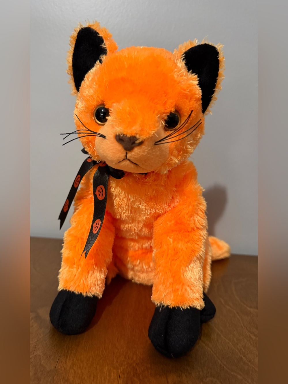 Ty Beanie Buddy “Scared-e” the Orange Halloween Cat RARE (12 inch) - 2002